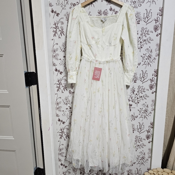 IVY CITY co. Florence dress in off white floral XXS - Picture 12 of 16